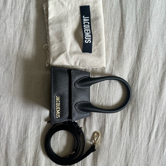 Jacquemus Black Mini Bag with Gold Logo - Picture 6 of 6